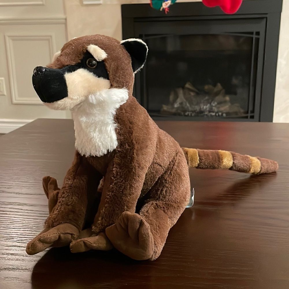 Zoo-Friends Brown & White Coatimundi Plush Toy Stuffed Animal Excellent Conditio